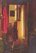 Mutter an der Wiege, Detail Pieter de Hooch